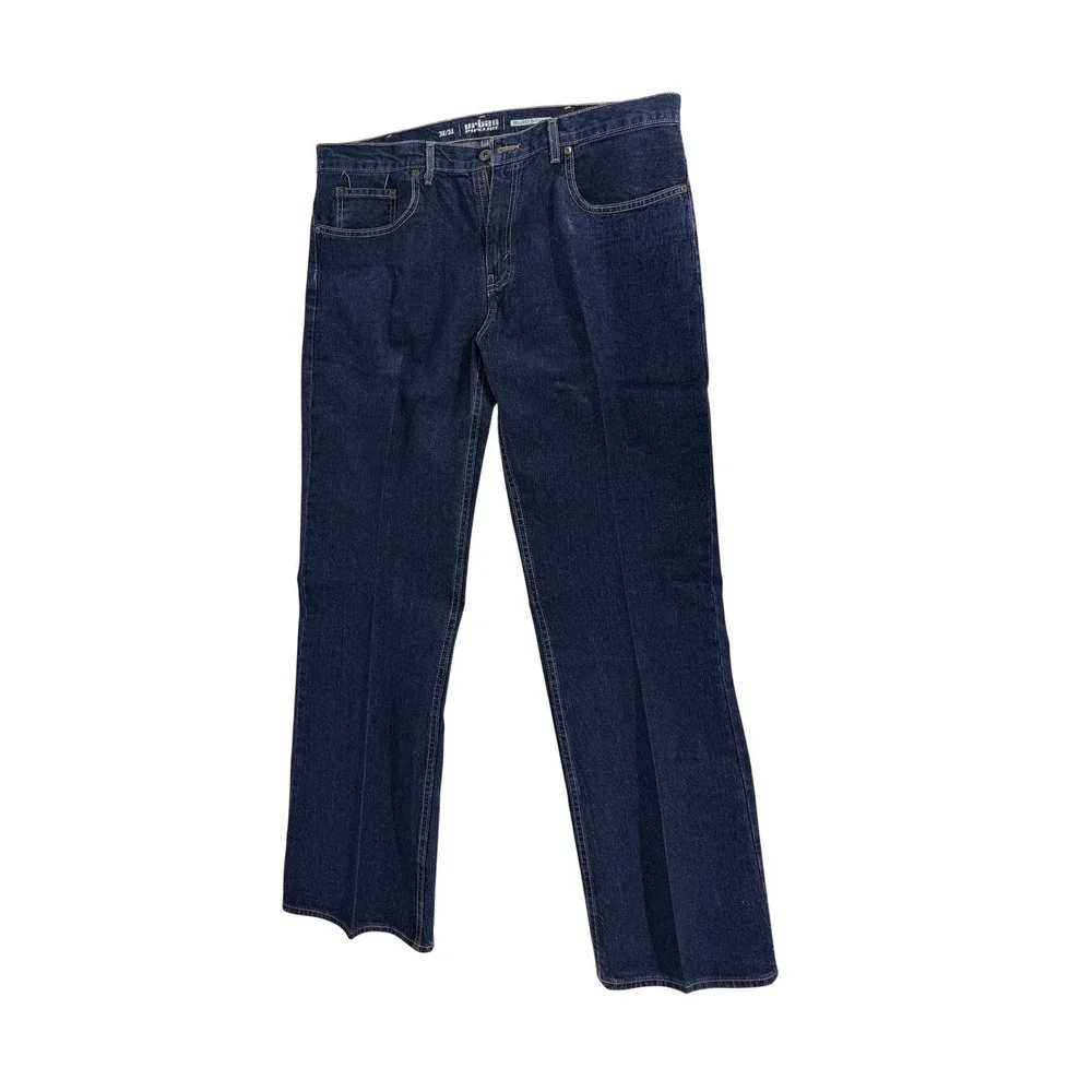 Urban Pipeline Men's Relaxed Bootcut Jeans 38x34 Dark Wash Blue‎ Denim